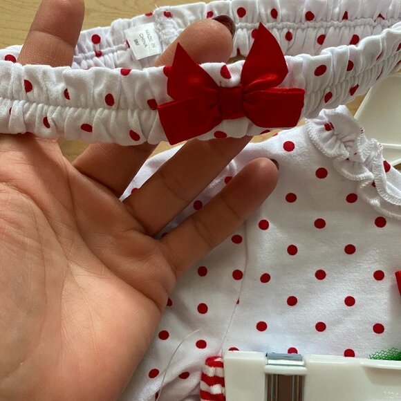 MERRY Christmas 3-Piece Girl's My First Christmas Top Pants Headband - Picture 6 of 9